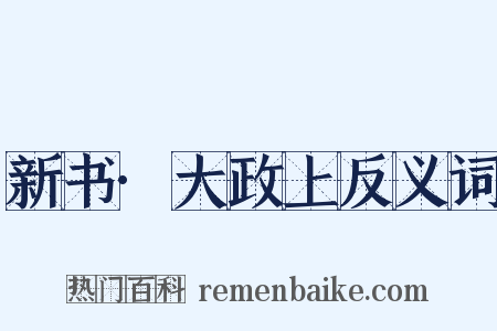 新书·大政上反义词是什么意思的图片